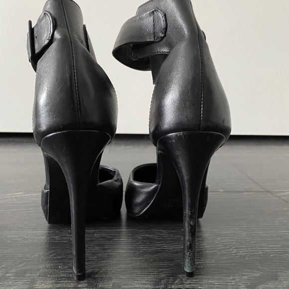 Steve Madden Black Leather Heels 7.5 - Picture 3 of 5